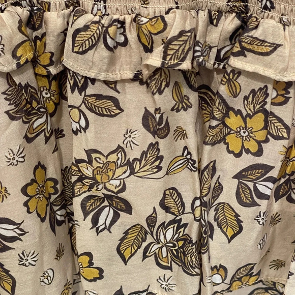 Anthropologie Current Air Sweater Dress Smocked Ruffle Crewneck Floral Knit Mini - Picture 8 of 9